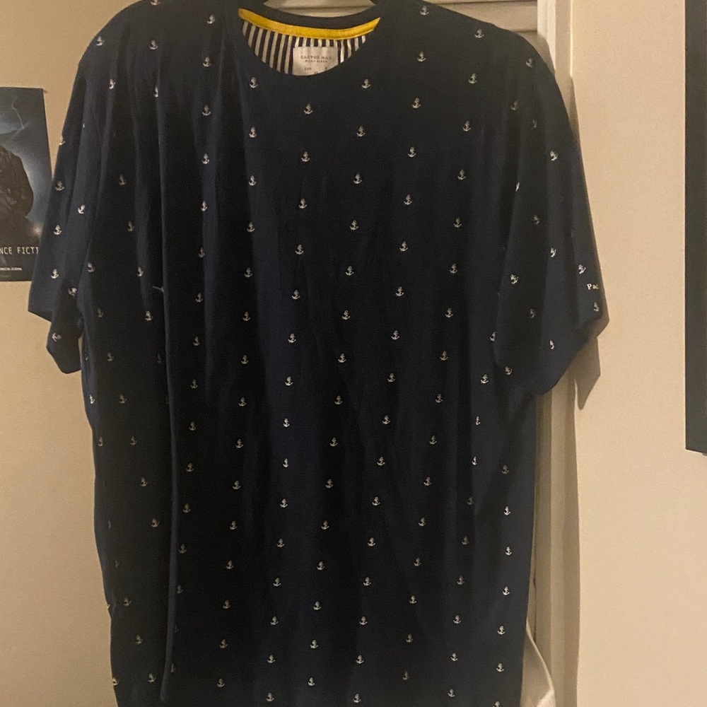 Nautical Navy Anchor Print Men's Tee